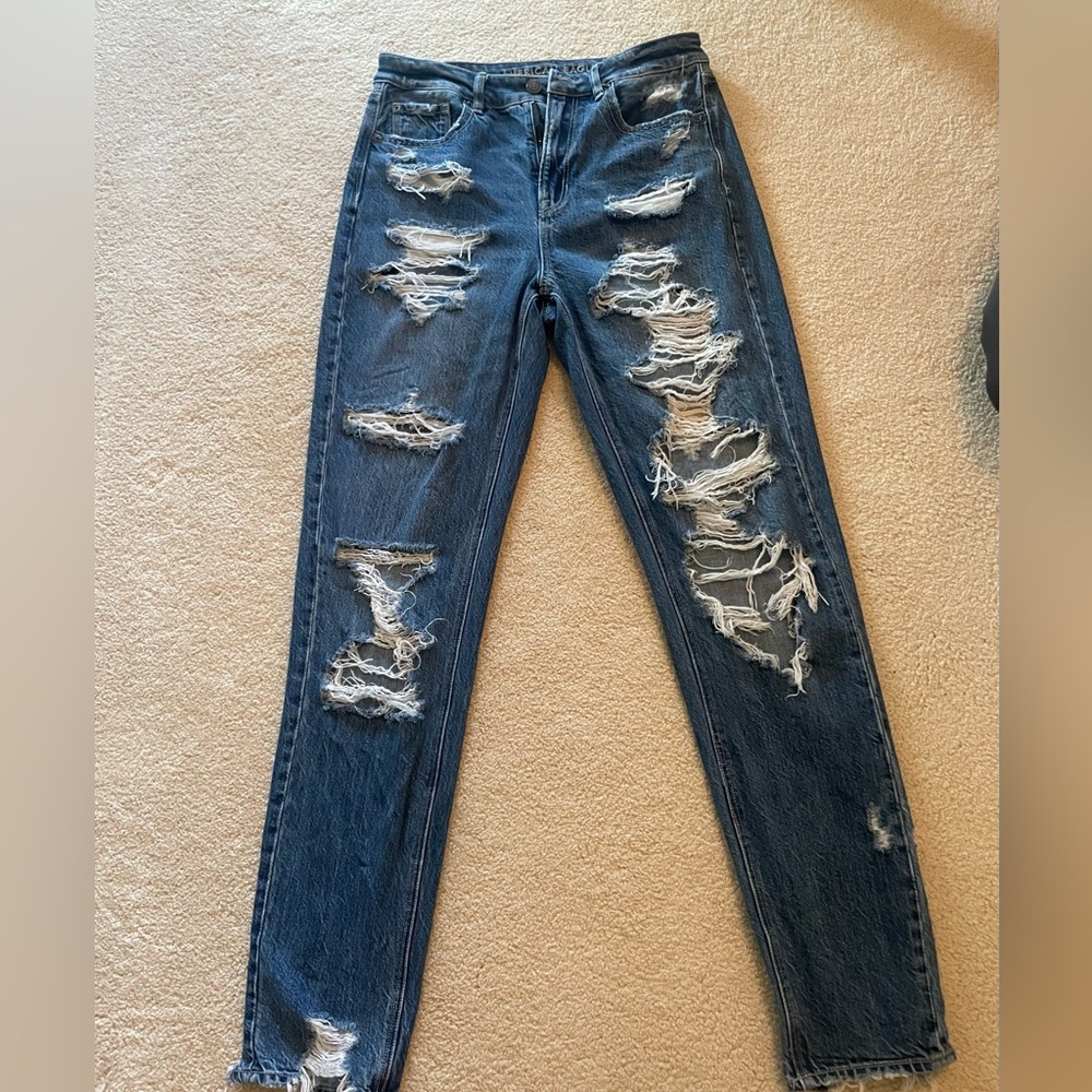 American Eagle Ripped Mom Jeans
